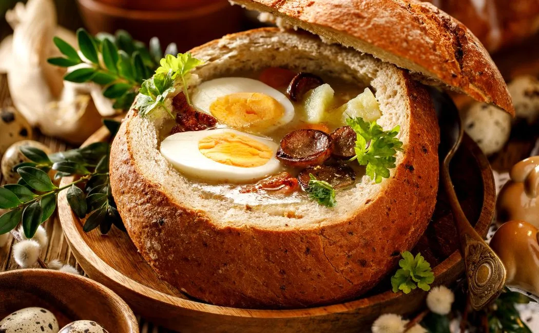 Żurek wielkanocny w chlebie