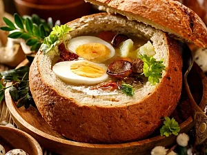 Żurek wielkanocny w chlebie
